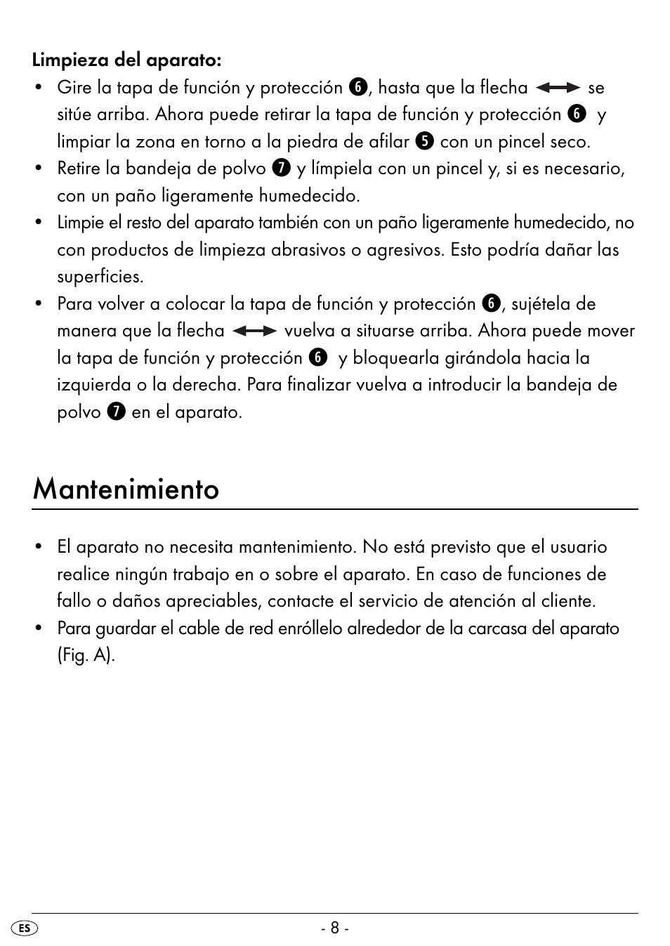 Mantenimiento | Silvercrest SEAS 20 A1 User Manual | Page 11 / 54