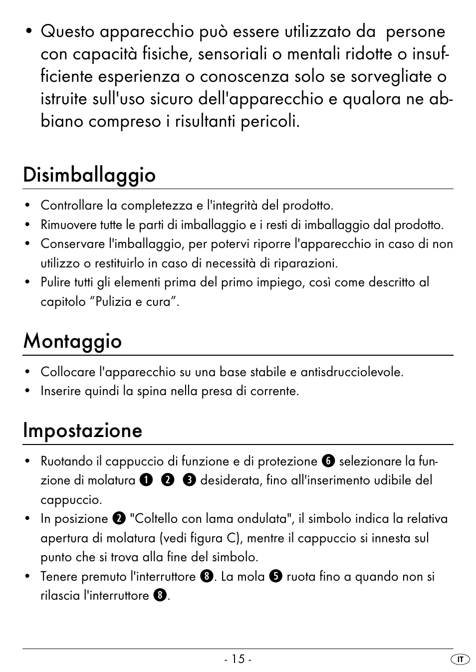Disimballaggio, Montaggio, Impostazione | Silvercrest SEAS 20 A1 User Manual | Page 18 / 54