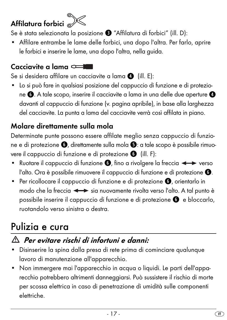 Pulizia e cura, Per evitare rischi di infortuni e danni | Silvercrest SEAS 20 A1 User Manual | Page 20 / 54