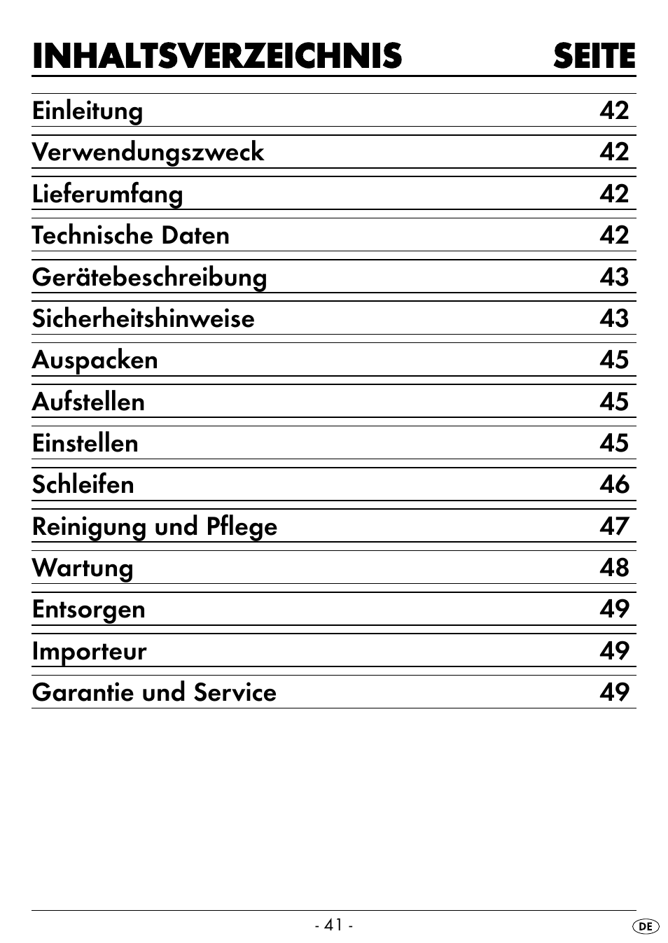 Inhaltsverzeichnis seite | Silvercrest SEAS 20 A1 User Manual | Page 44 / 54