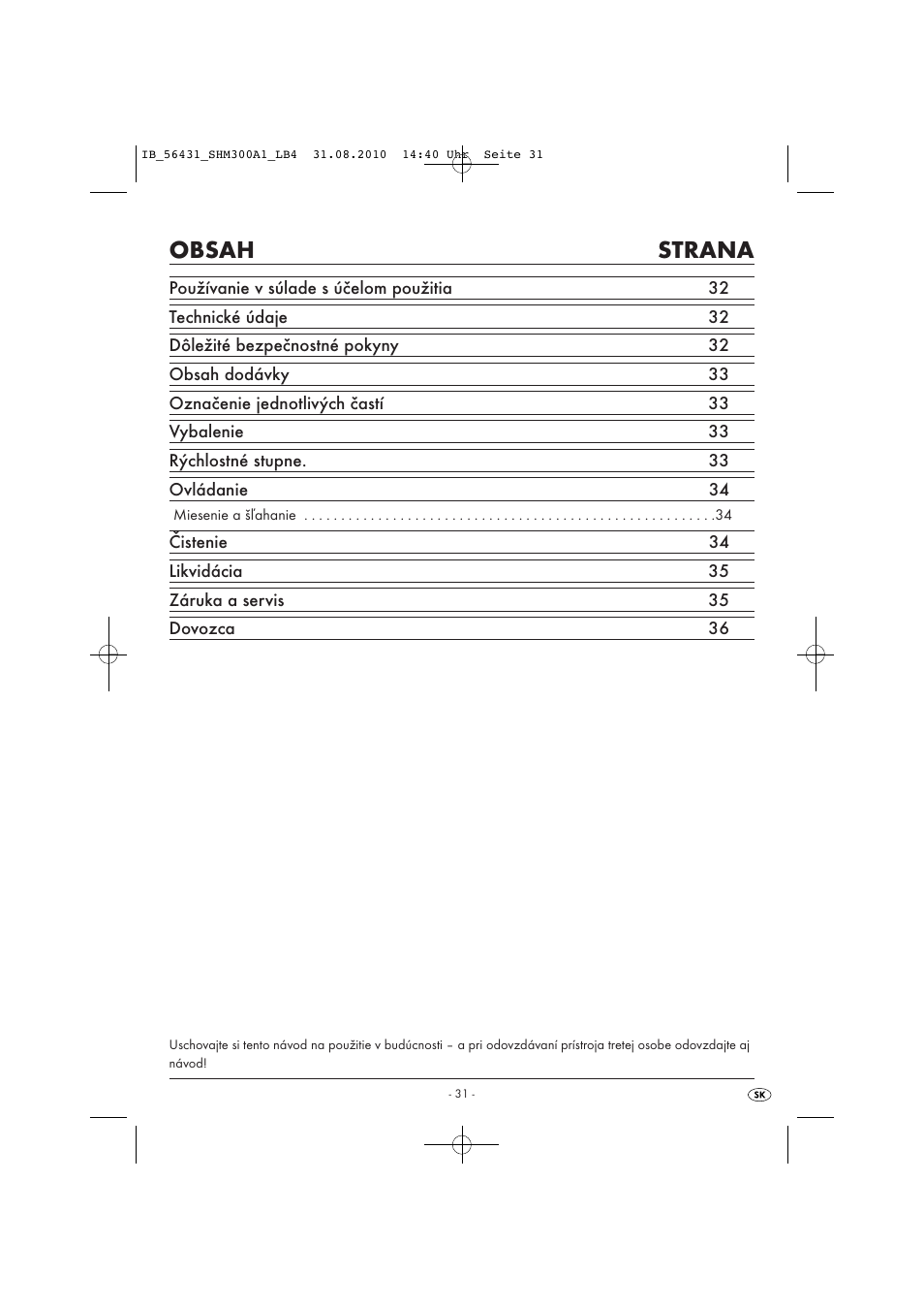 Silvercrest SHM 300 A1 User Manual | Page 33 / 43