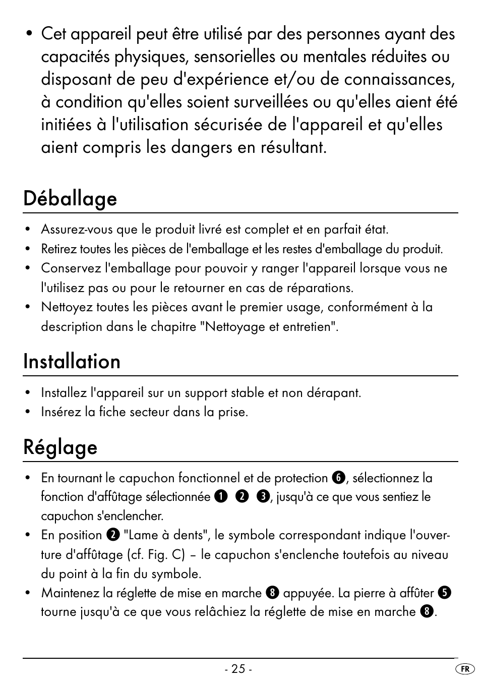 Déballage, Installation, Réglage | Silvercrest SEAS 20 A1 User Manual | Page 28 / 54