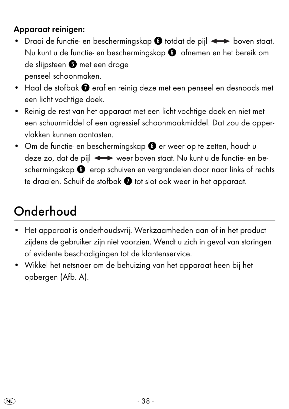 Onderhoud | Silvercrest SEAS 20 A1 User Manual | Page 41 / 54