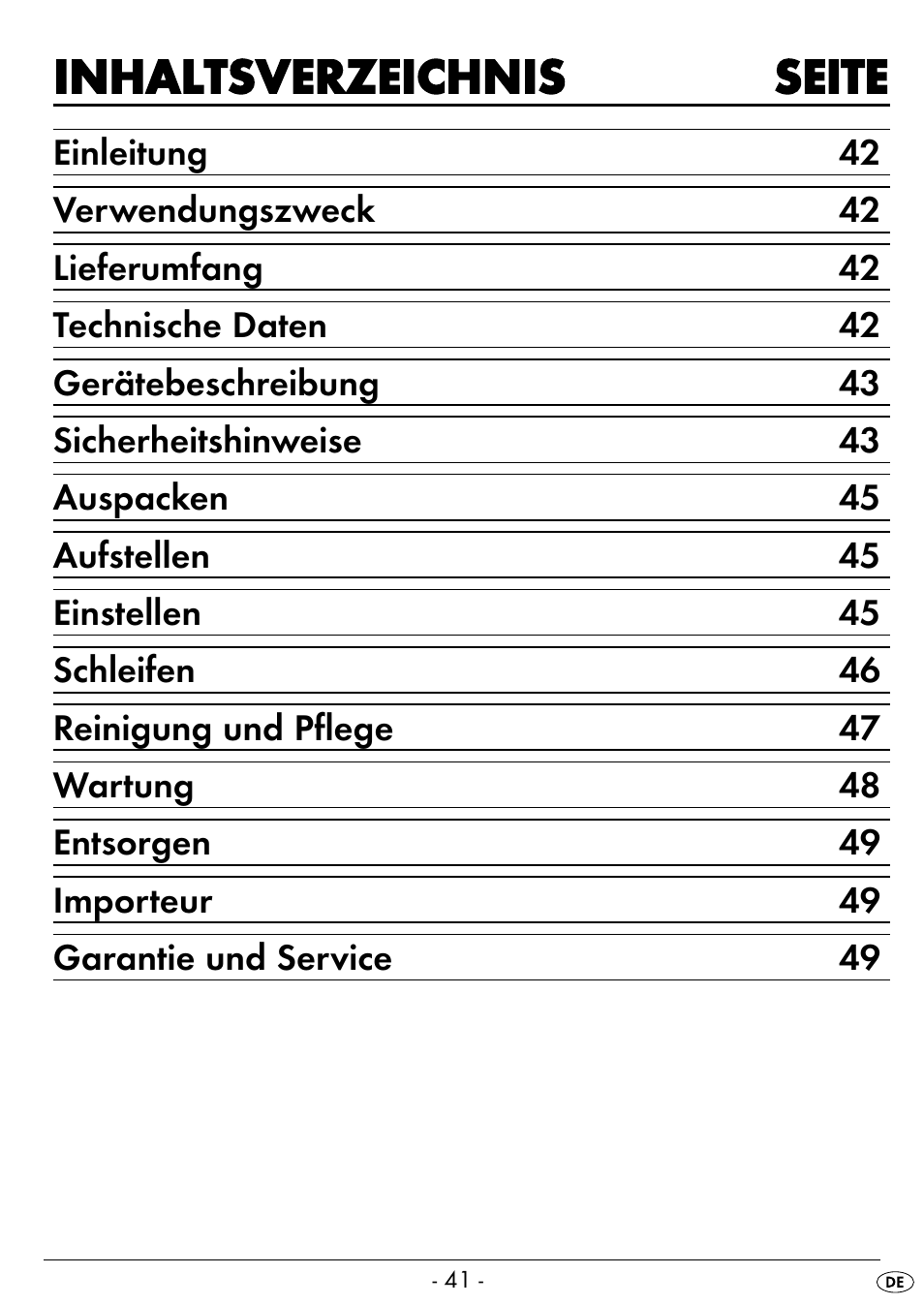 Inhaltsverzeichnis seite | Silvercrest SEAS 20 A1 User Manual | Page 44 / 54