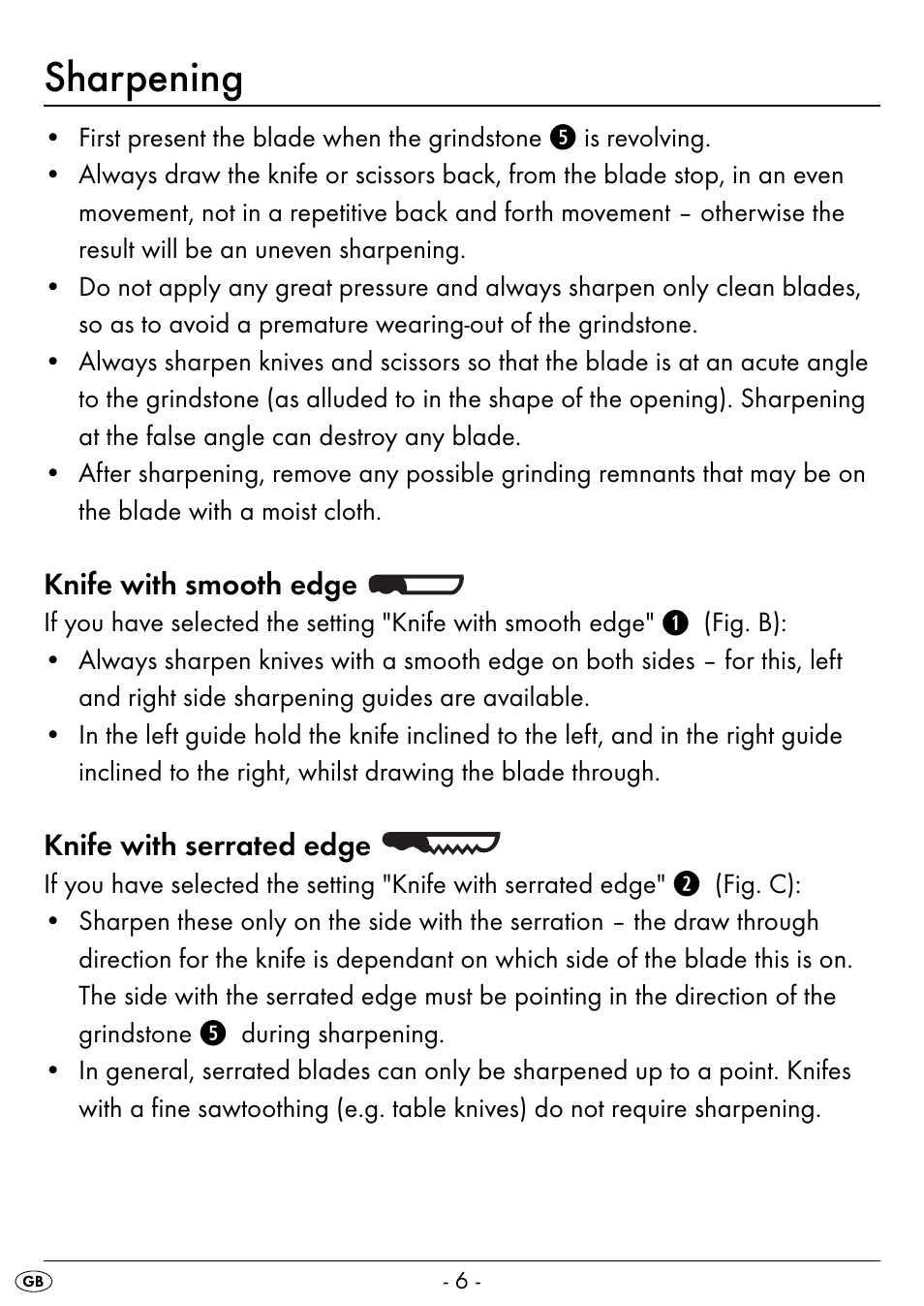 Sharpening | Silvercrest SEAS 20 A1 User Manual | Page 9 / 54