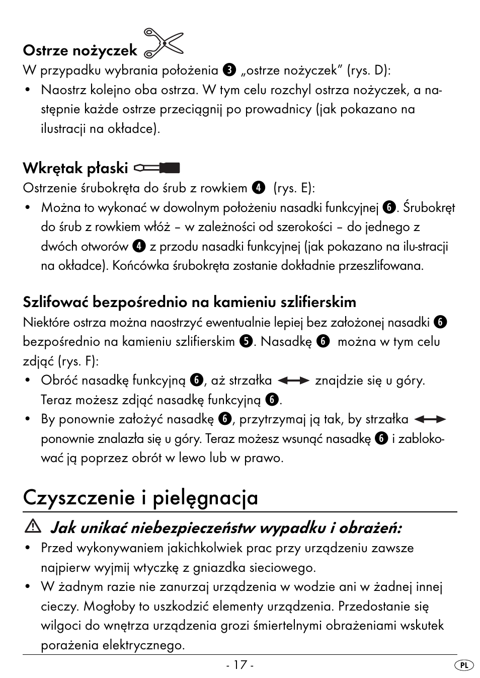 Czyszczenie i pielęgnacja, Jak unikać niebezpieczeństw wypadku i obrażeń | Silvercrest SEAS 20 A1 User Manual | Page 20 / 74