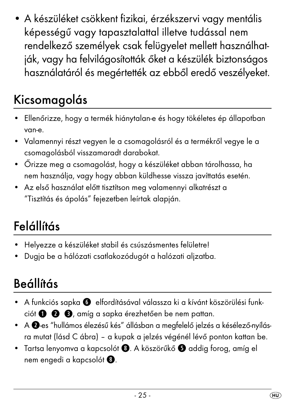 Kicsomagolás, Felállítás, Beállítás | Silvercrest SEAS 20 A1 User Manual | Page 28 / 74