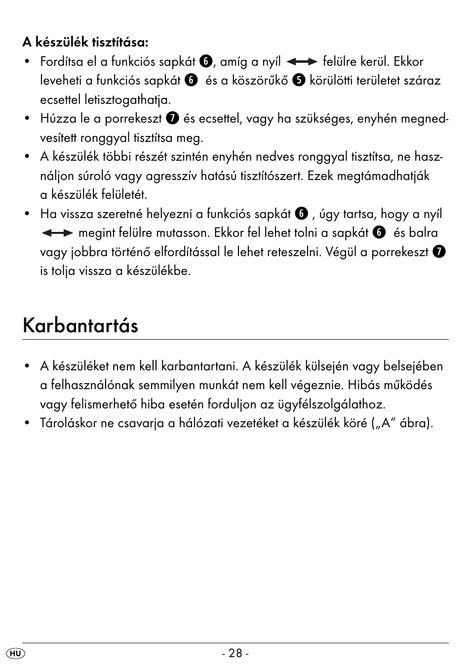Karbantartás | Silvercrest SEAS 20 A1 User Manual | Page 31 / 74