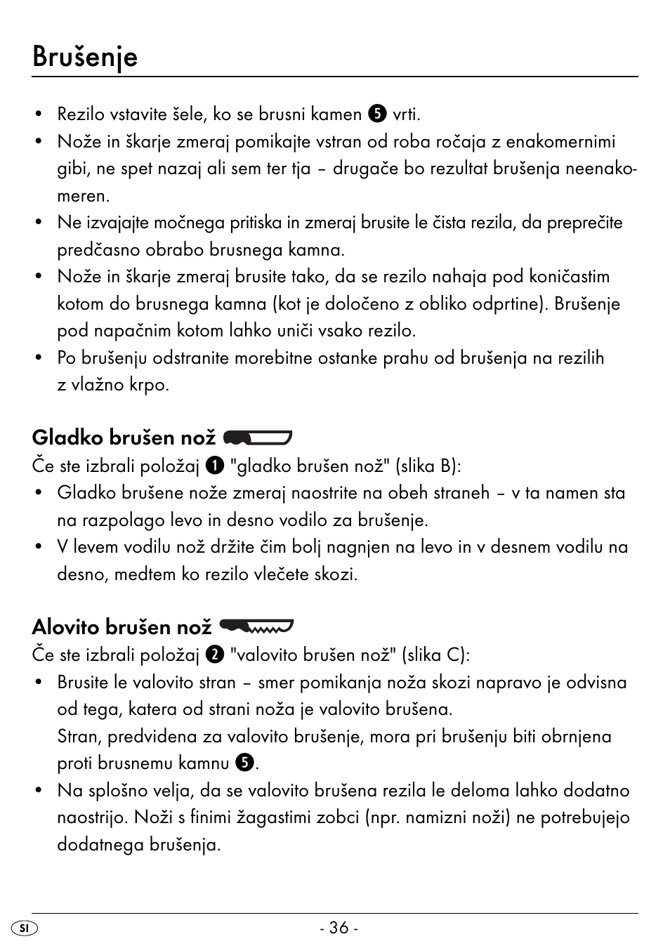 Brušenje | Silvercrest SEAS 20 A1 User Manual | Page 39 / 74