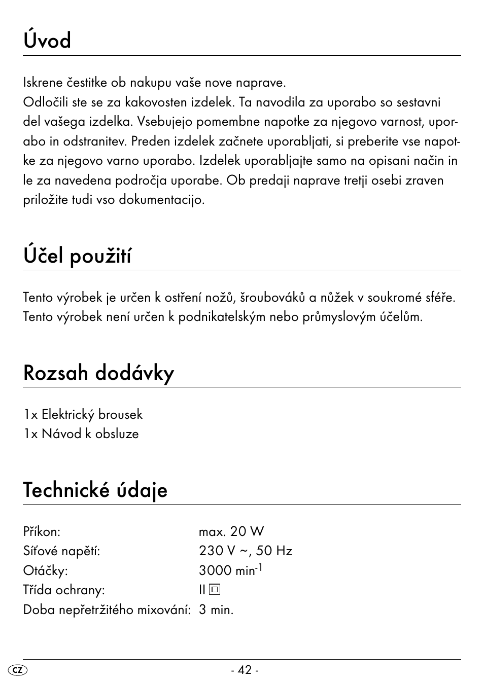 Úvod, Účel použití, Rozsah dodávky | Technické údaje | Silvercrest SEAS 20 A1 User Manual | Page 45 / 74