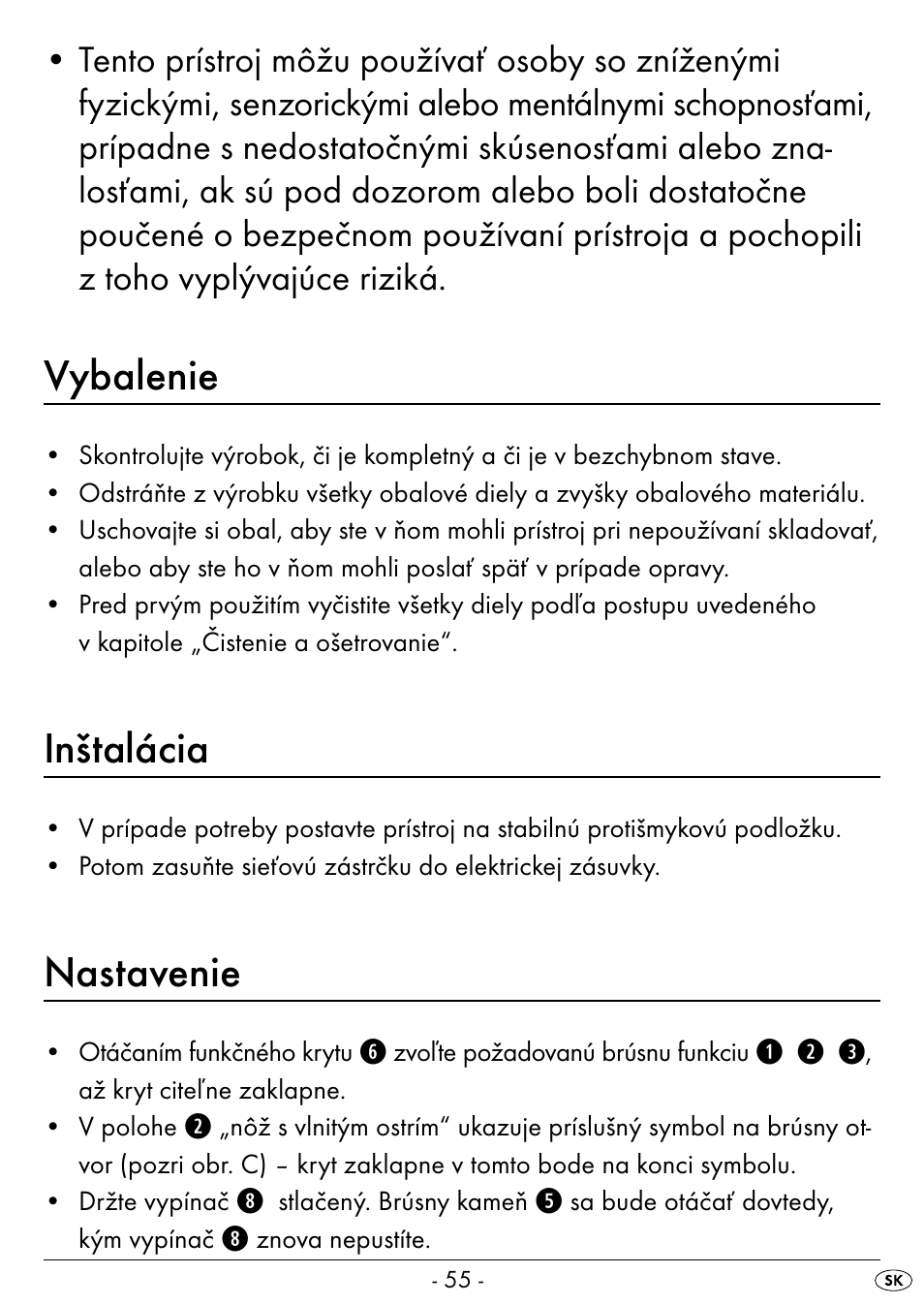 Vybalenie, Inštalácia, Nastavenie | Silvercrest SEAS 20 A1 User Manual | Page 58 / 74