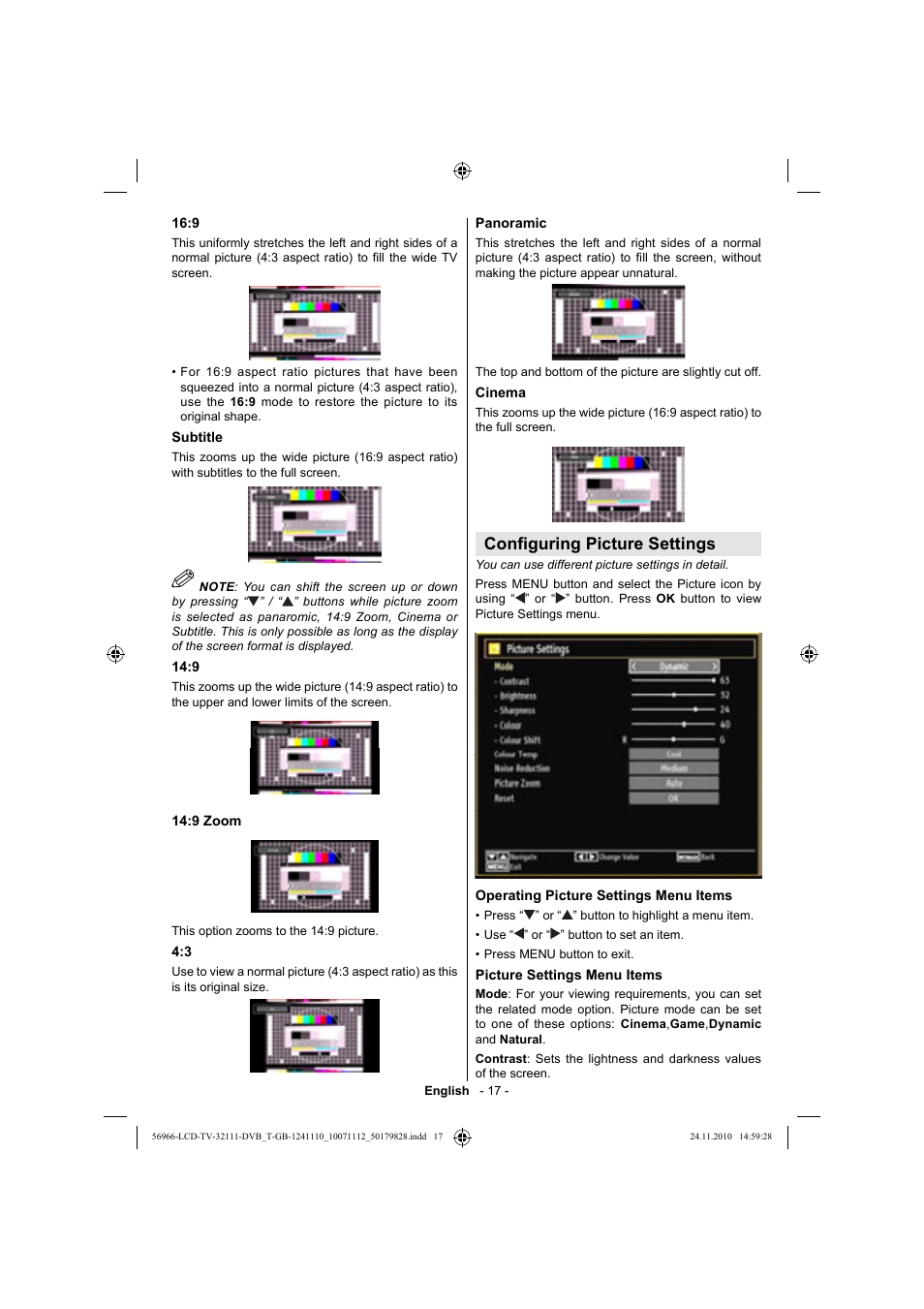 Con guring picture settings | Silvercrest LCD-TV 32111 User Manual | Page 19 / 33
