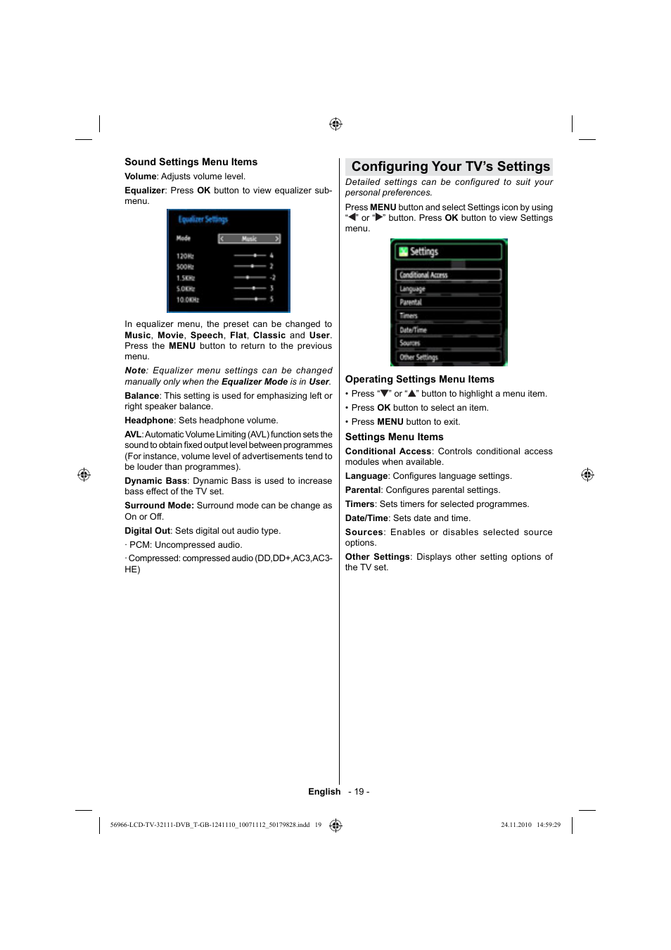 Con guring your tv’s settings | Silvercrest LCD-TV 32111 User Manual | Page 21 / 33