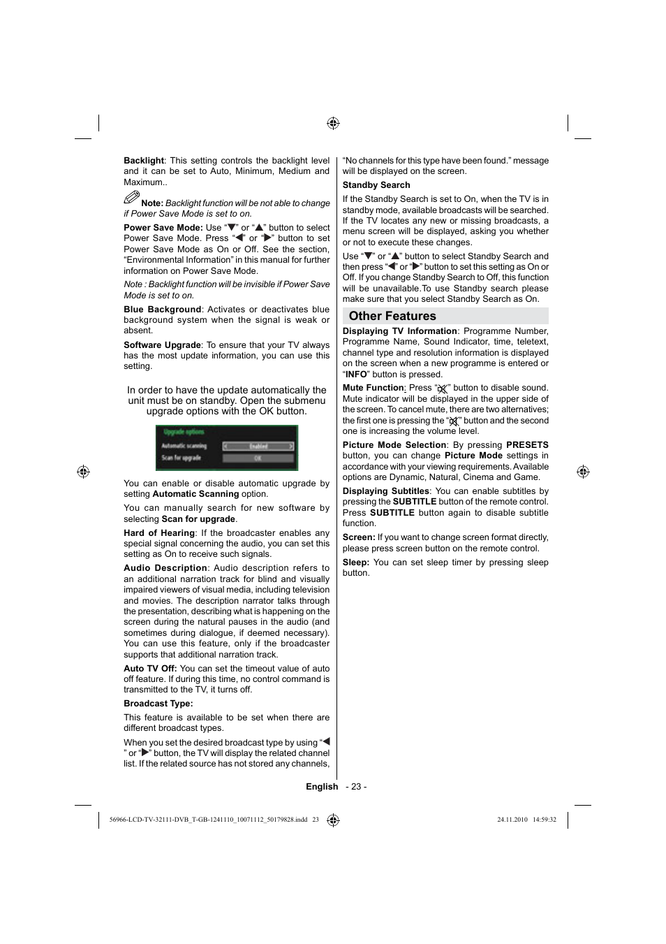 Other features | Silvercrest LCD-TV 32111 User Manual | Page 25 / 33