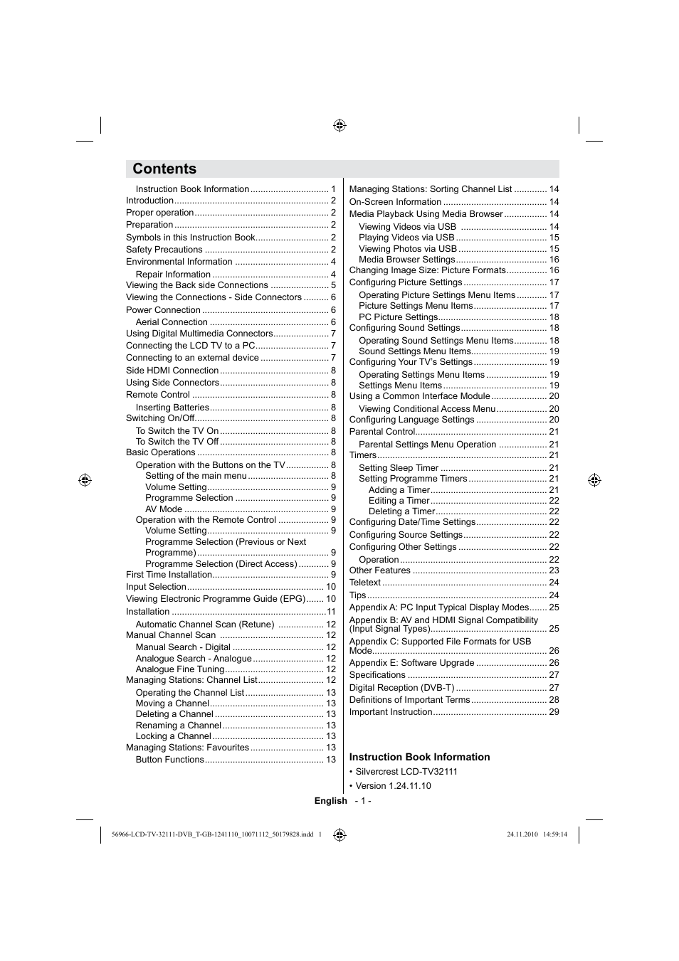 Silvercrest LCD-TV 32111 User Manual | Page 3 / 33