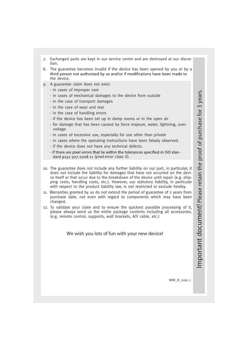 Important document, Please retain the proof of purchase for 3 years | Silvercrest LCD-TV 32111 User Manual | Page 33 / 33