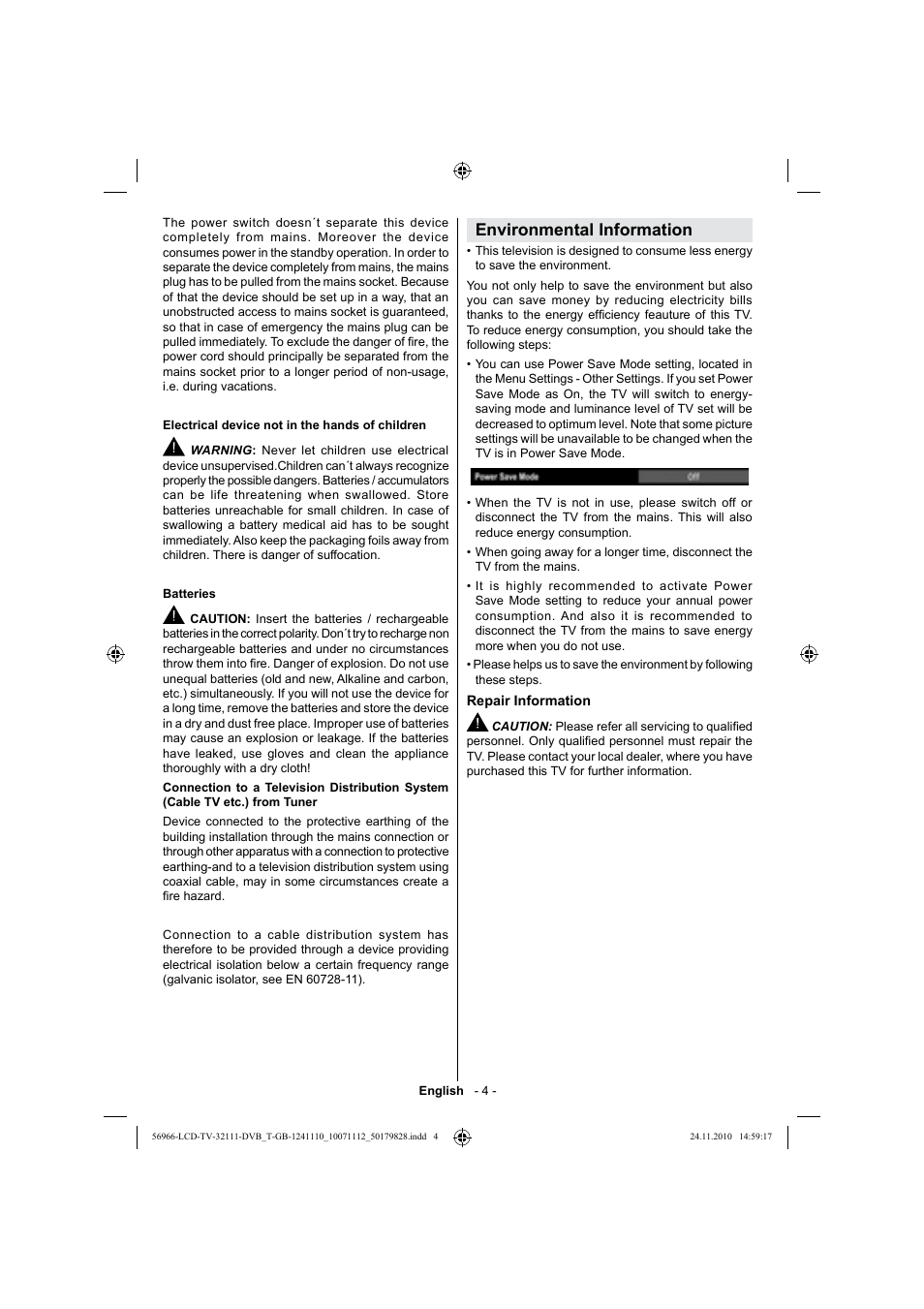 Environmental information | Silvercrest LCD-TV 32111 User Manual | Page 6 / 33