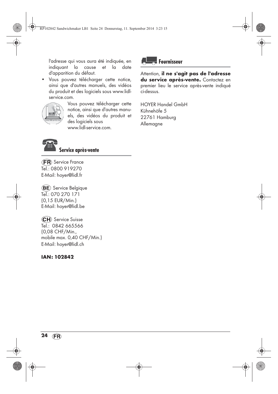 Service après-vente, Fournisseur | Silvercrest SSWM 1400 A1 User Manual | Page 26 / 50