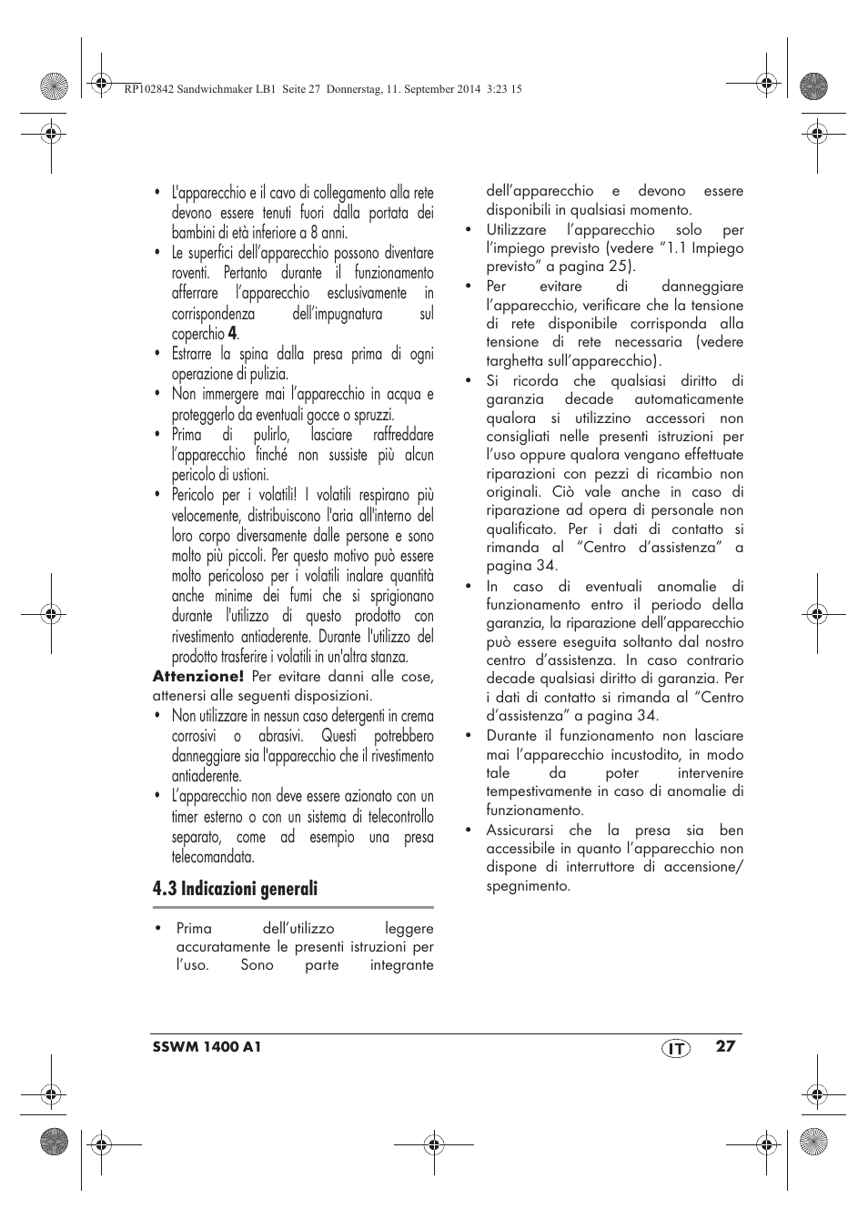 Silvercrest SSWM 1400 A1 User Manual | Page 29 / 50