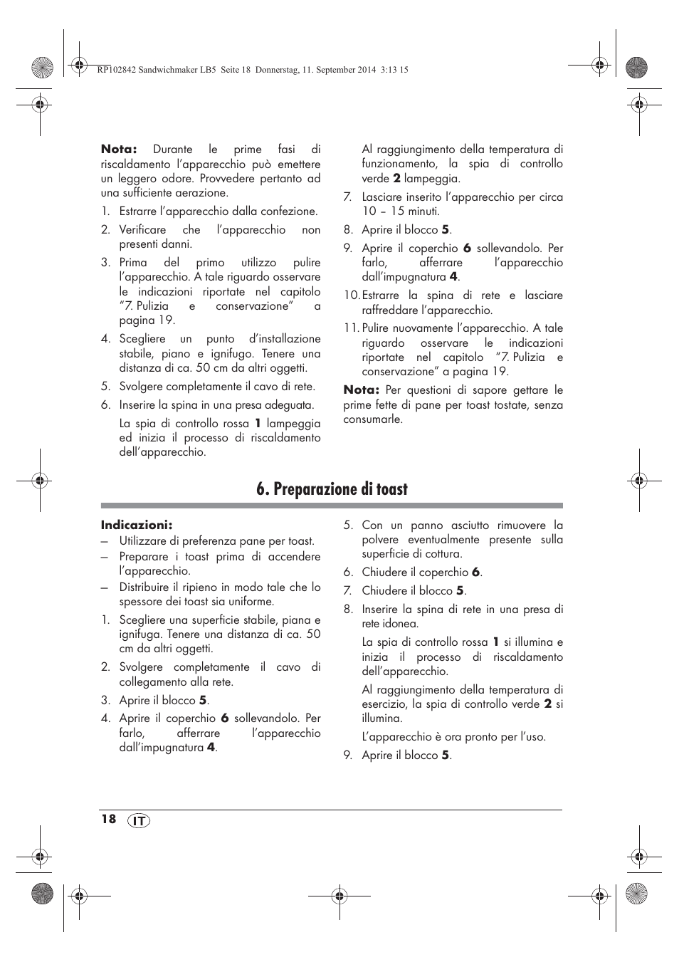 Preparazione di toast | Silvercrest SSWM 1400 A1 User Manual | Page 20 / 58