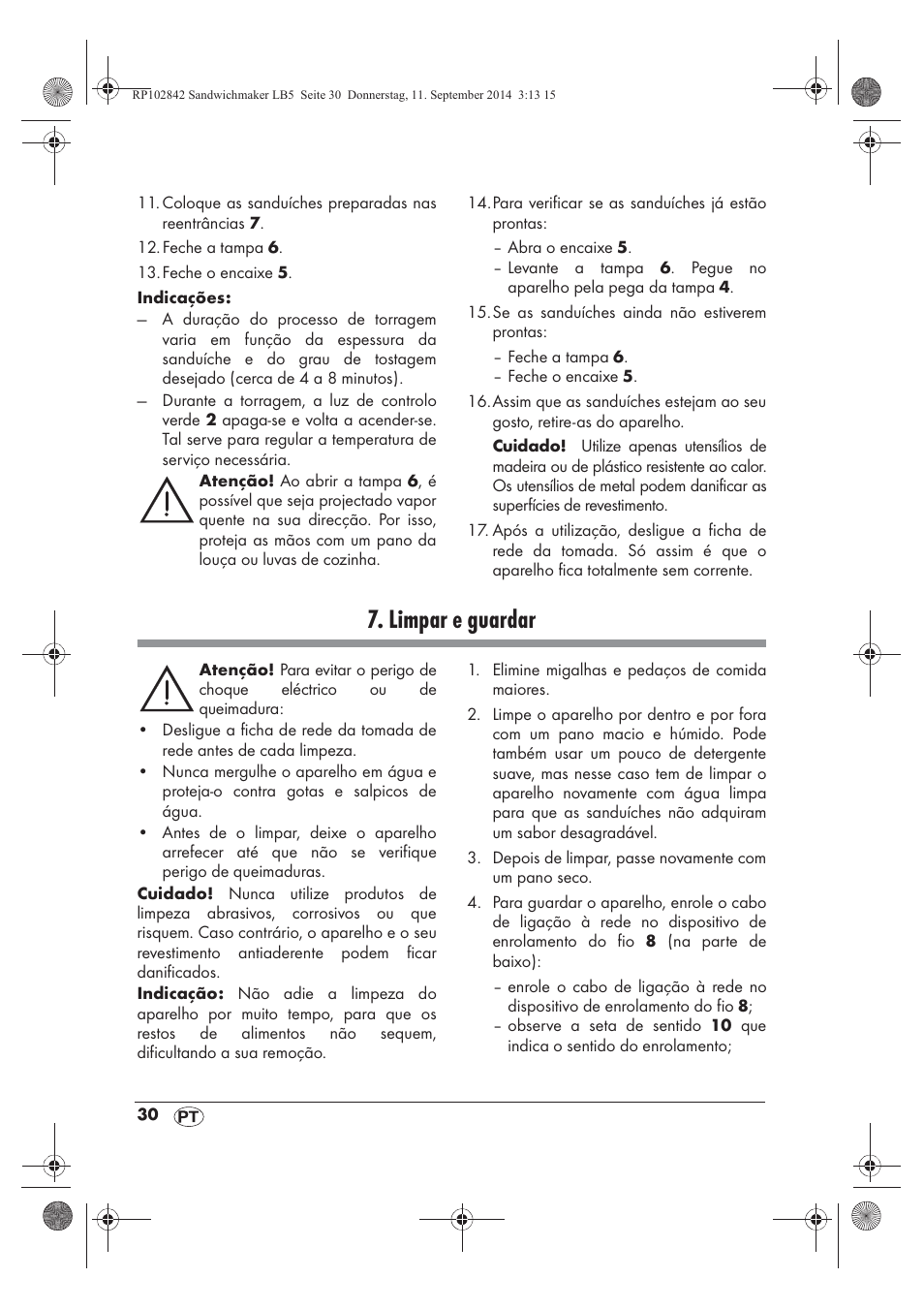 Limpar e guardar | Silvercrest SSWM 1400 A1 User Manual | Page 32 / 58