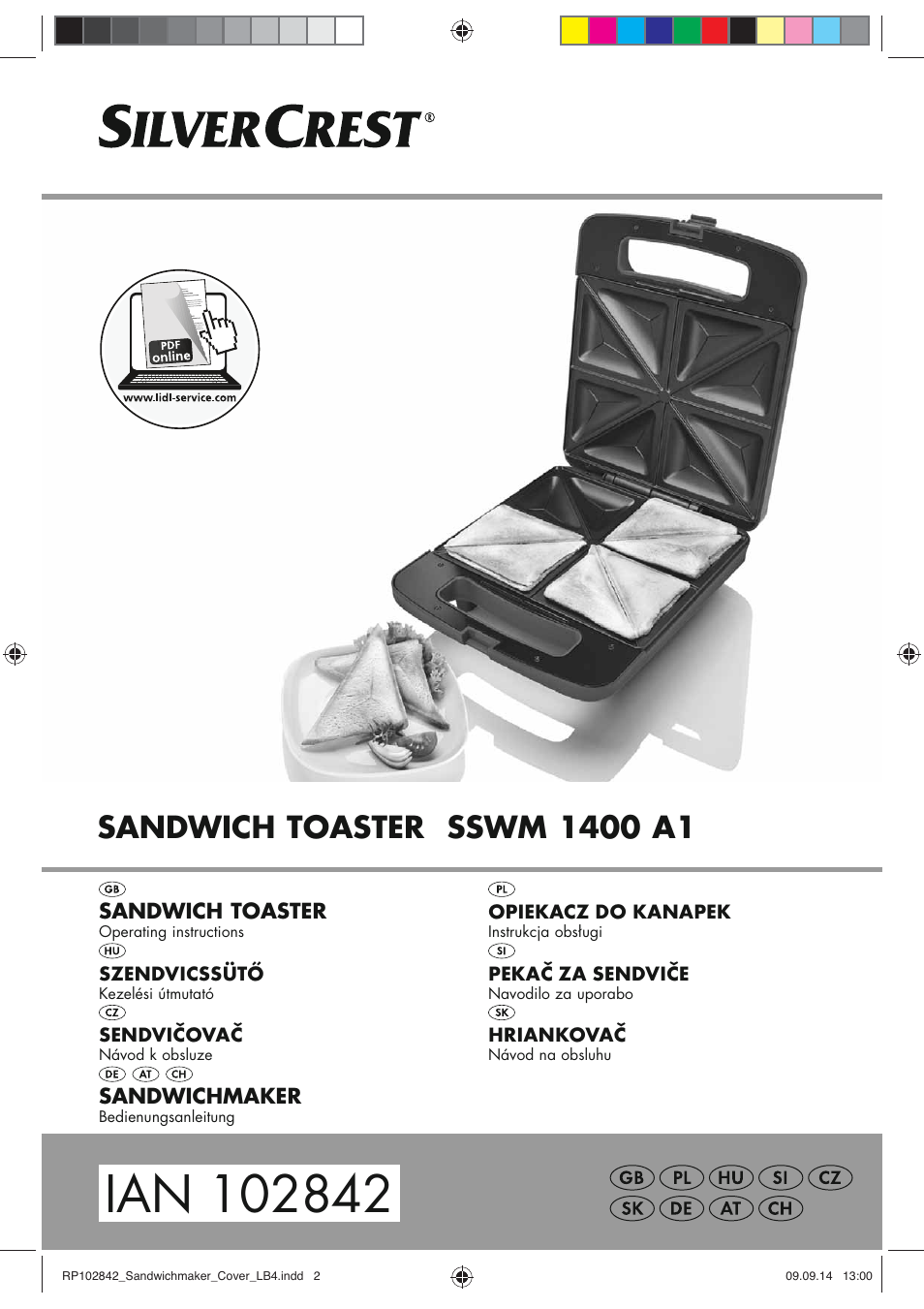 Silvercrest SSWM 1400 A1 User Manual | 78 pages