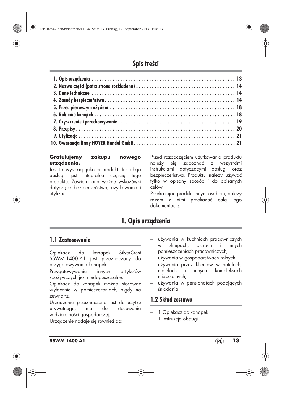 Silvercrest SSWM 1400 A1 User Manual | Page 15 / 78