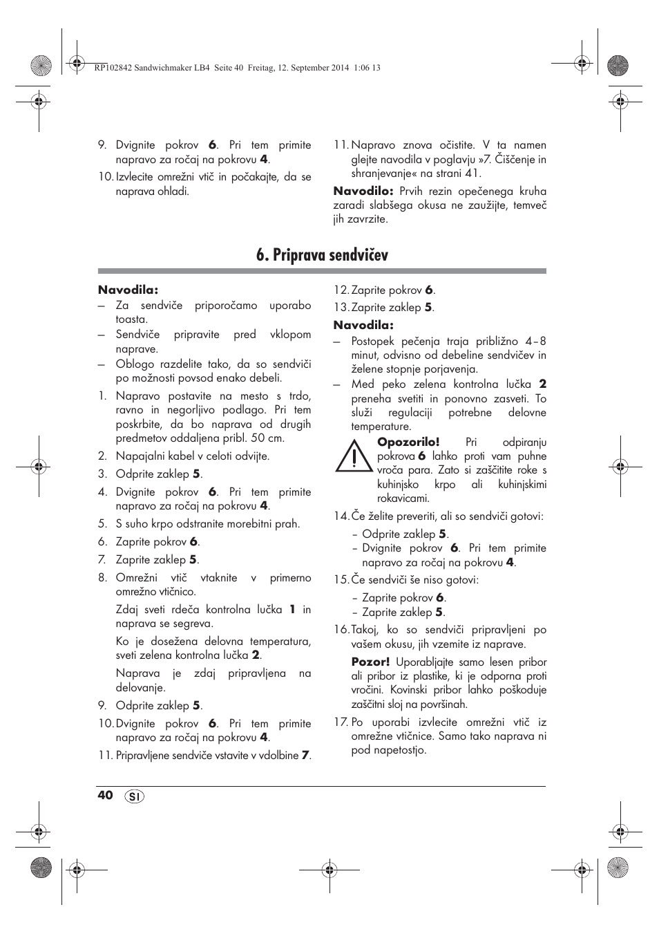 Priprava sendvičev | Silvercrest SSWM 1400 A1 User Manual | Page 42 / 78