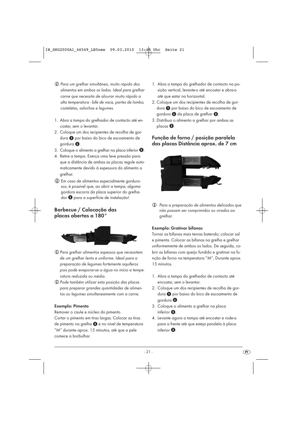 Barbecue / colocação das placas abertas a 180 | Silvercrest SKG 2000 A1 User Manual | Page 23 / 42