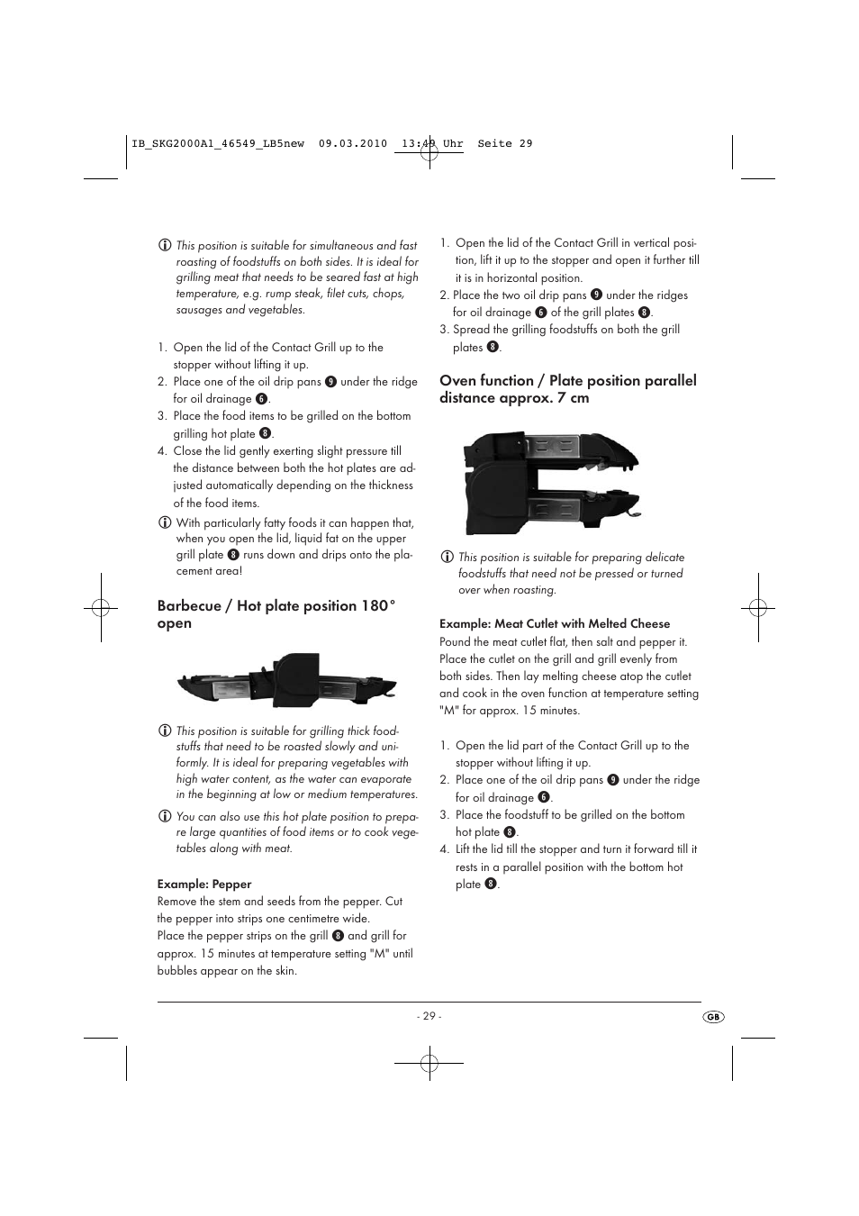 Barbecue / hot plate position 180° open | Silvercrest SKG 2000 A1 User Manual | Page 31 / 42