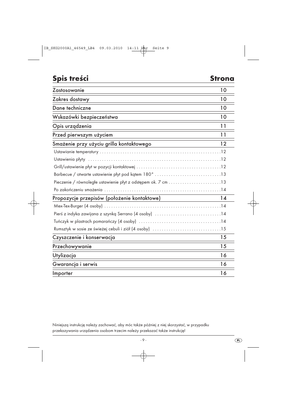 Silvercrest SKG 2000 A1 User Manual | Page 11 / 66