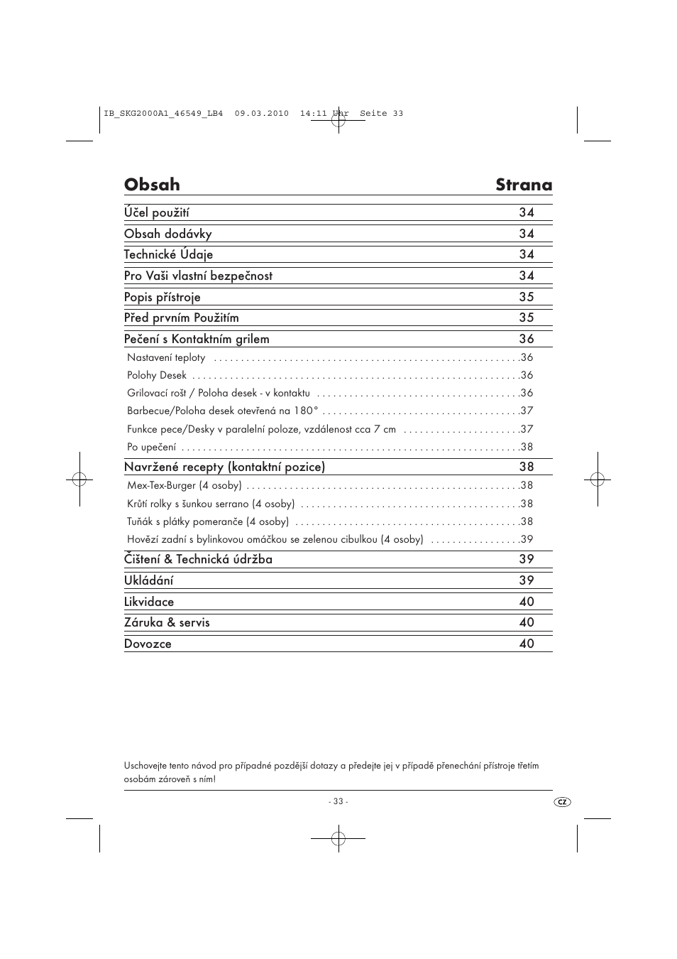 Silvercrest SKG 2000 A1 User Manual | Page 35 / 66