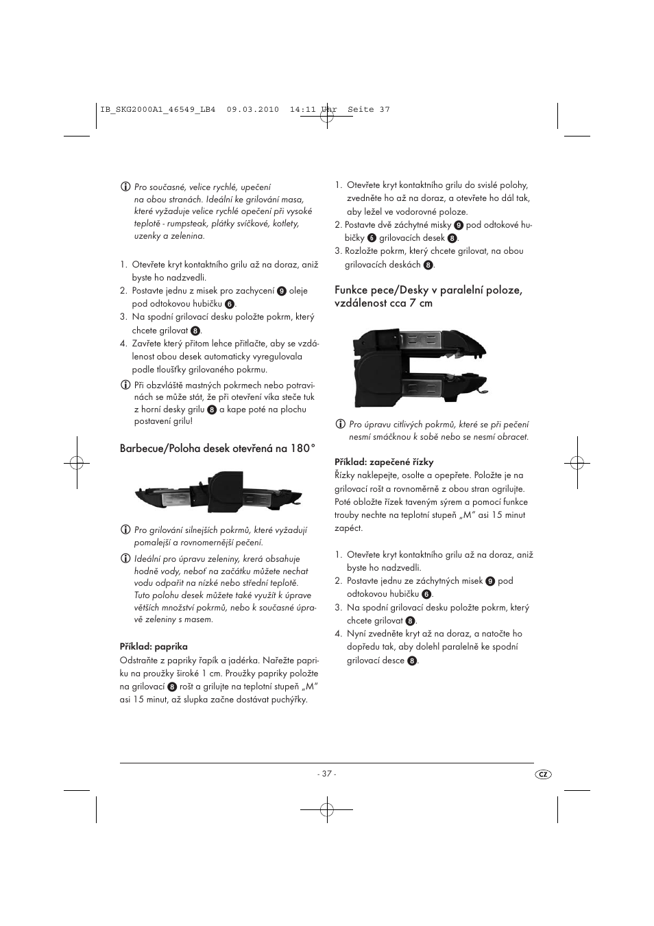 Barbecue/poloha desek otevřená na 180 | Silvercrest SKG 2000 A1 User Manual | Page 39 / 66