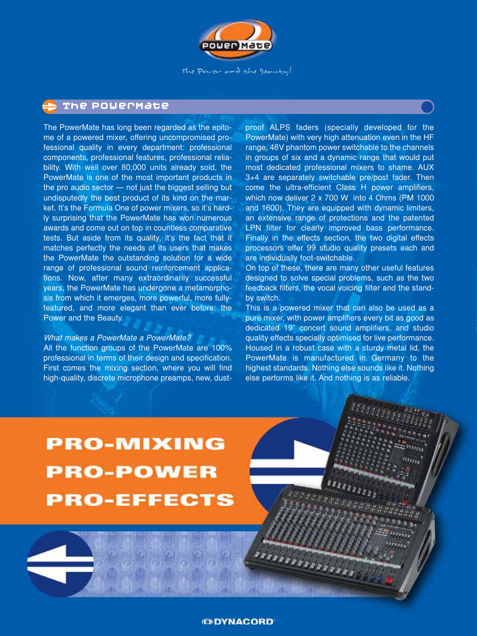 Dynacord PowerMate Powered Mixer User Manual | Page 2 / 8