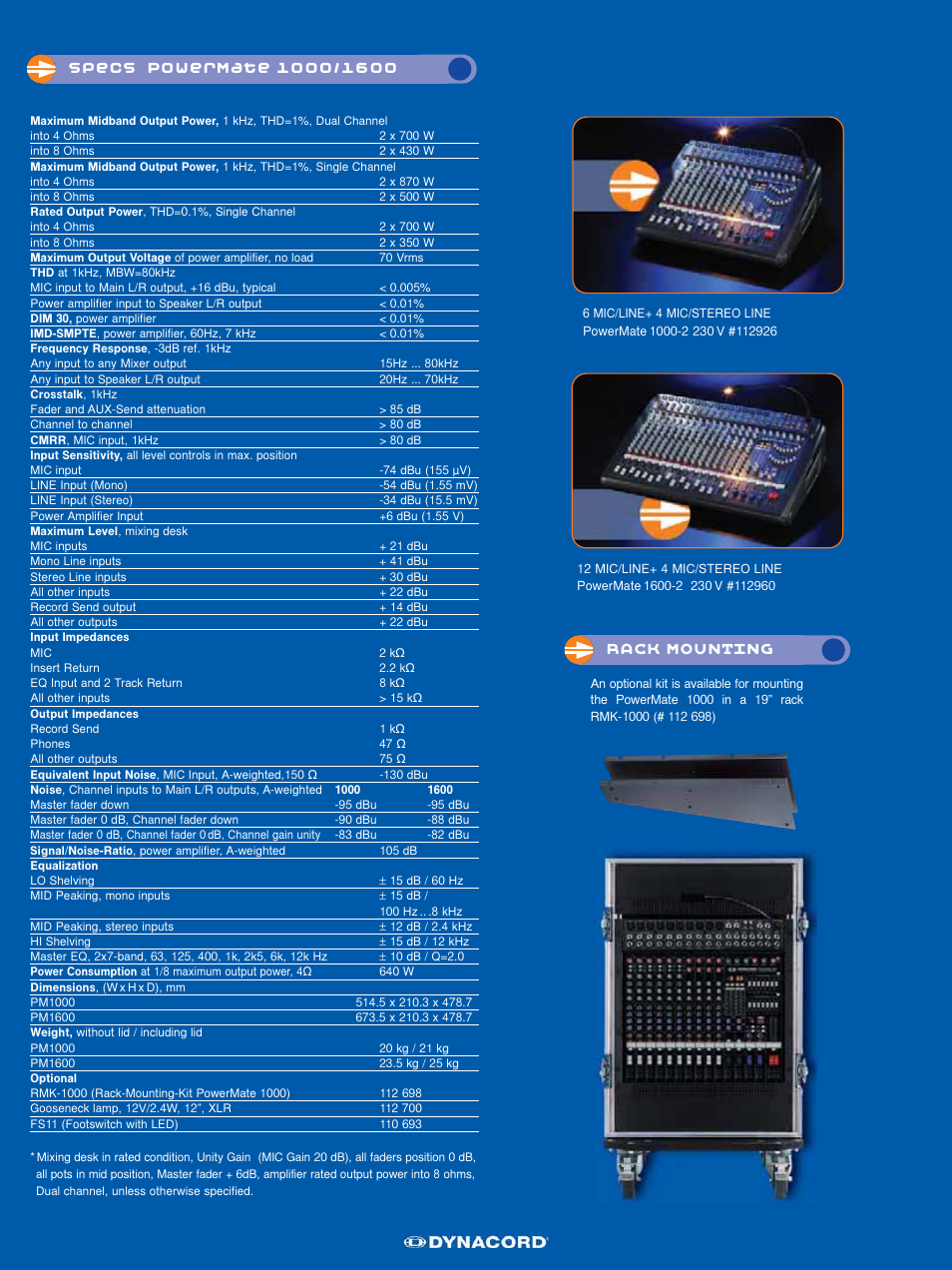Dynacord PowerMate Powered Mixer User Manual | Page 6 / 8