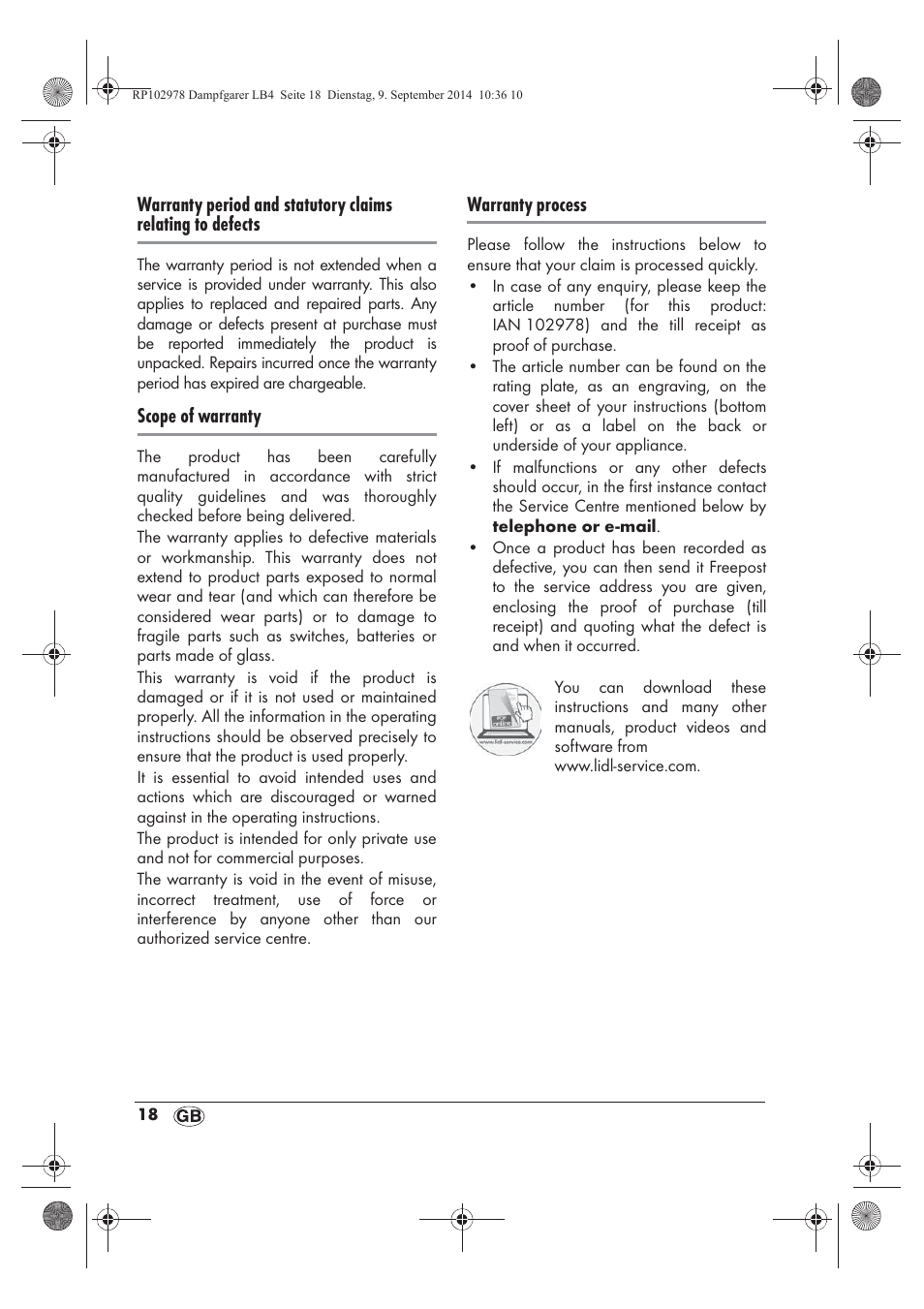 Silvercrest SDG 800 B2 User Manual | Page 20 / 130