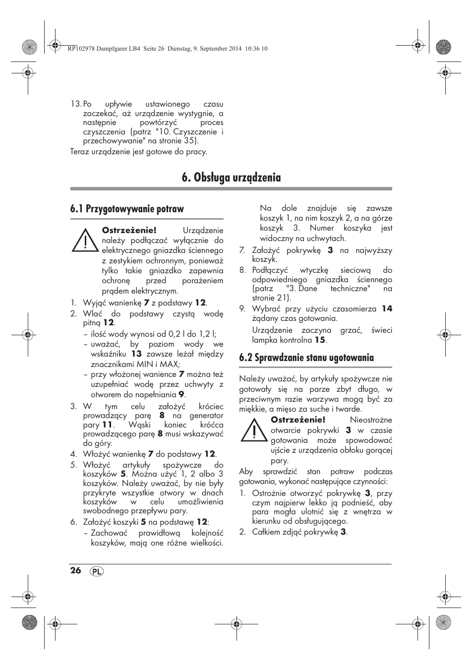 Obsługa urządzenia, 1 przygotowywanie potraw, 2 sprawdzanie stanu ugotowania | Silvercrest SDG 800 B2 User Manual | Page 28 / 130