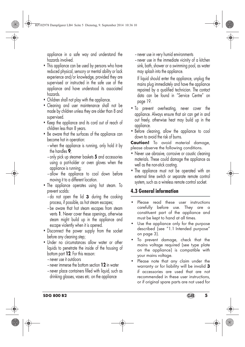 Silvercrest SDG 800 B2 User Manual | Page 7 / 130