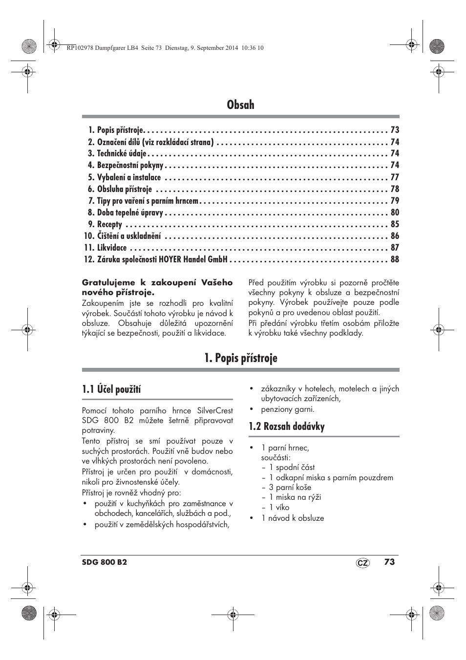 Silvercrest SDG 800 B2 User Manual | Page 75 / 130