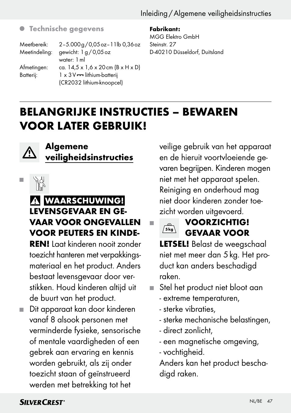 Silvercrest SKWD B1 User Manual | Page 47 / 61