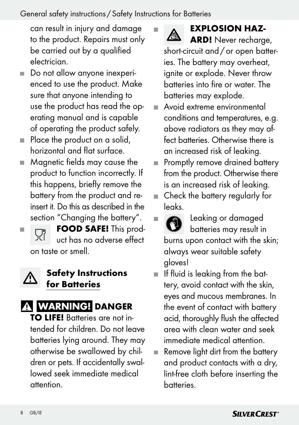 Silvercrest SKWD B1 User Manual | Page 8 / 61