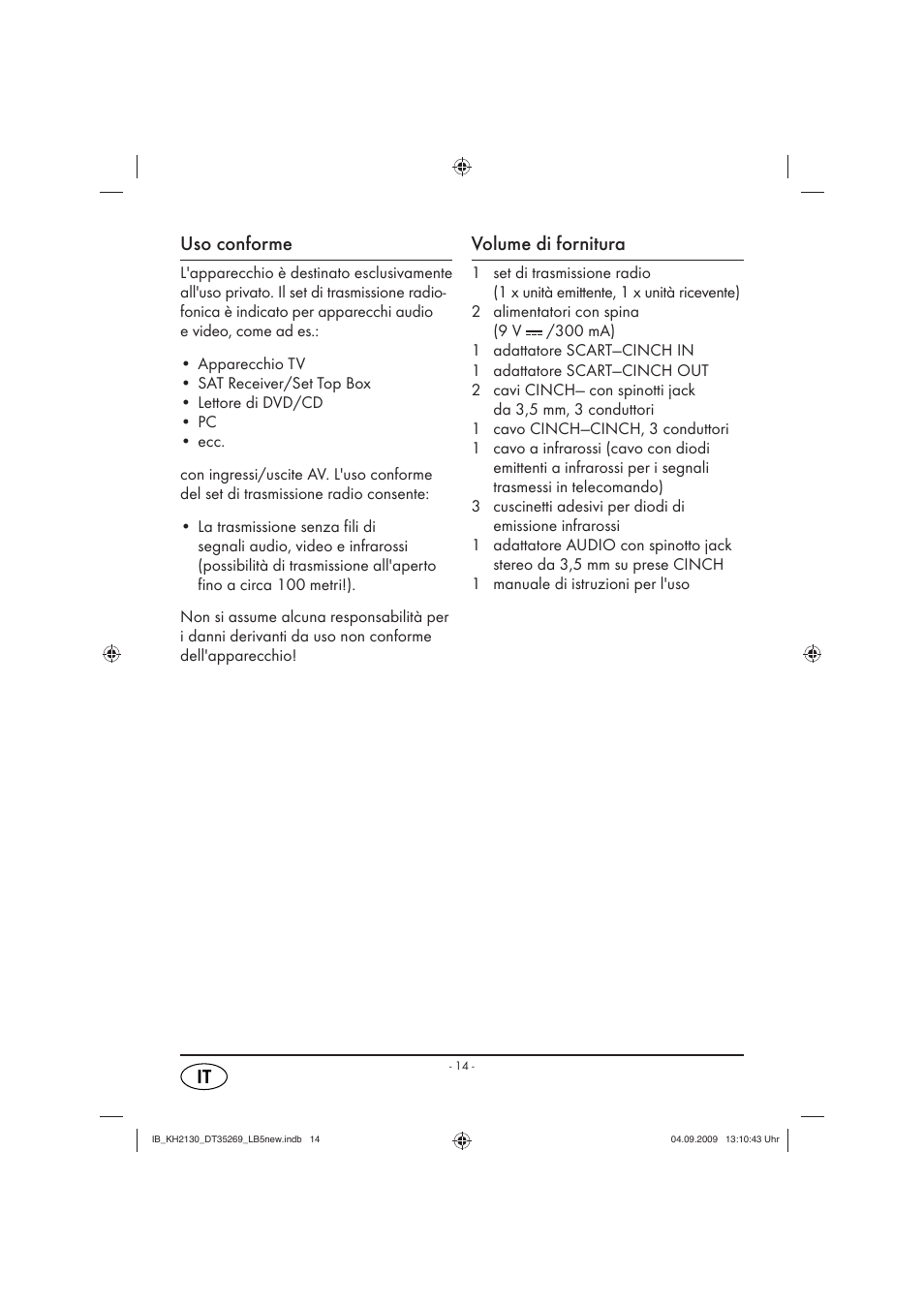 Uso conforme, Volume di fornitura | Silvercrest KH 2130 User Manual | Page 16 / 61