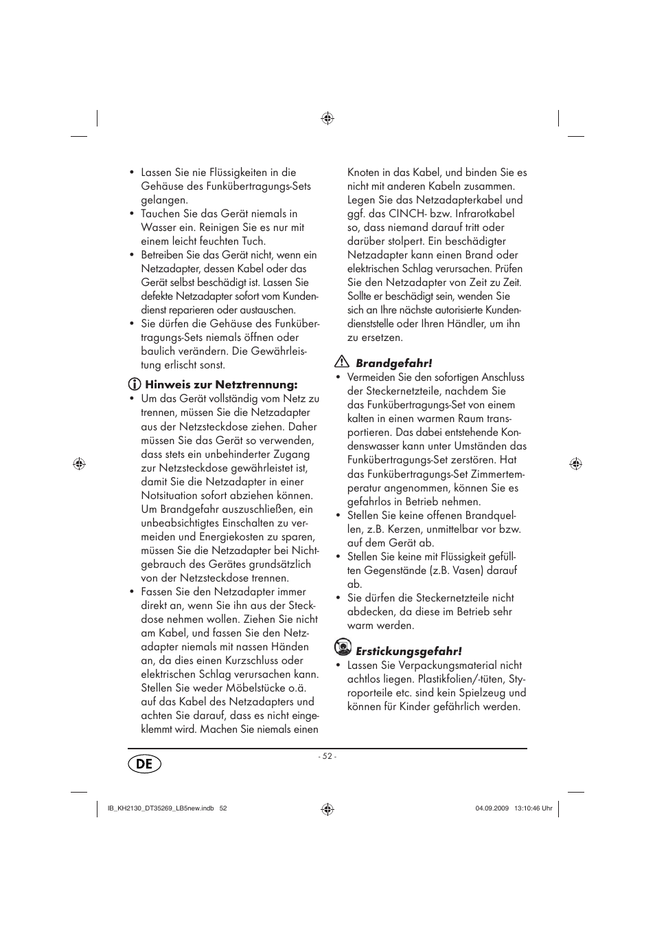 Silvercrest KH 2130 User Manual | Page 54 / 61