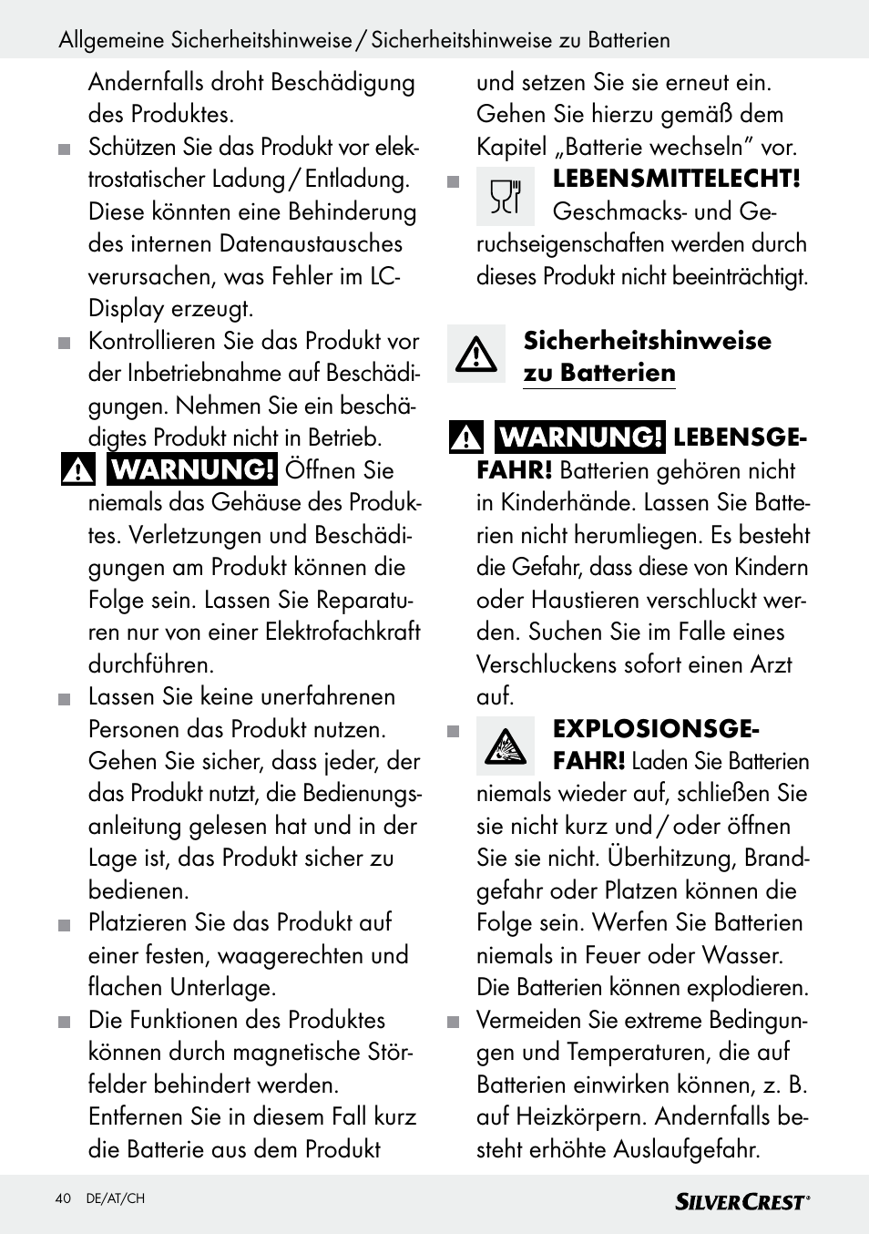 Silvercrest SKWD B1 User Manual | Page 40 / 45