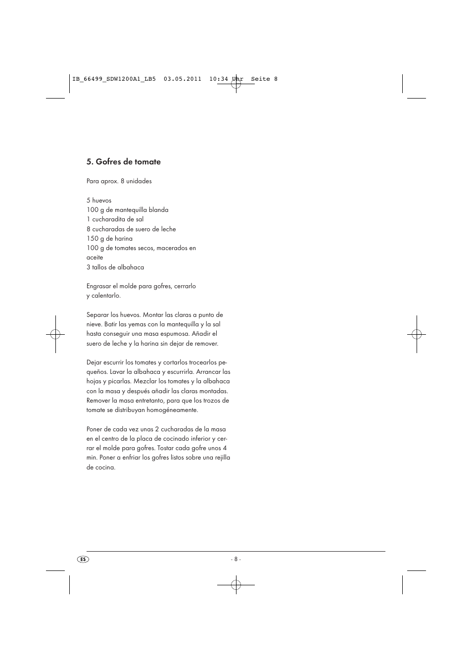 Gofres de tomate | Silvercrest SDW 1200 A1 User Manual | Page 10 / 42