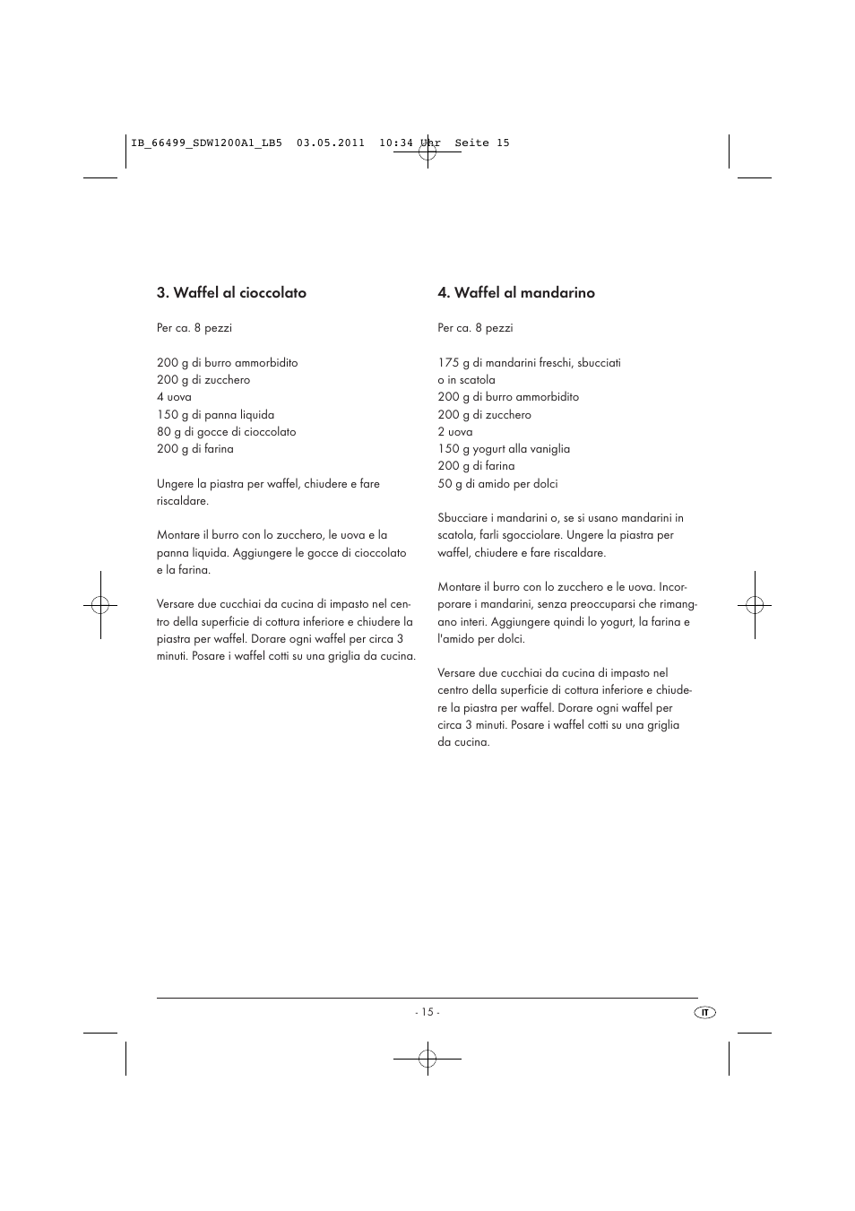 Waffel al cioccolato, Waffel al mandarino | Silvercrest SDW 1200 A1 User Manual | Page 17 / 42