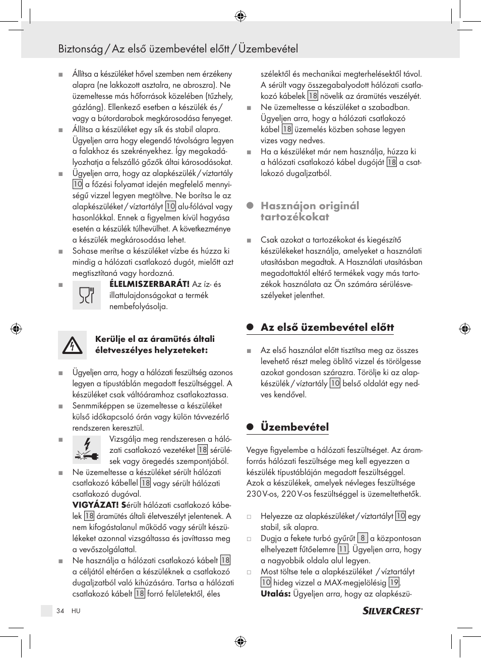 Hasznájon originál tartozékokat, Az első üzembevétel előtt, Üzembevétel | Silvercrest SDG 800 A1 User Manual | Page 32 / 83