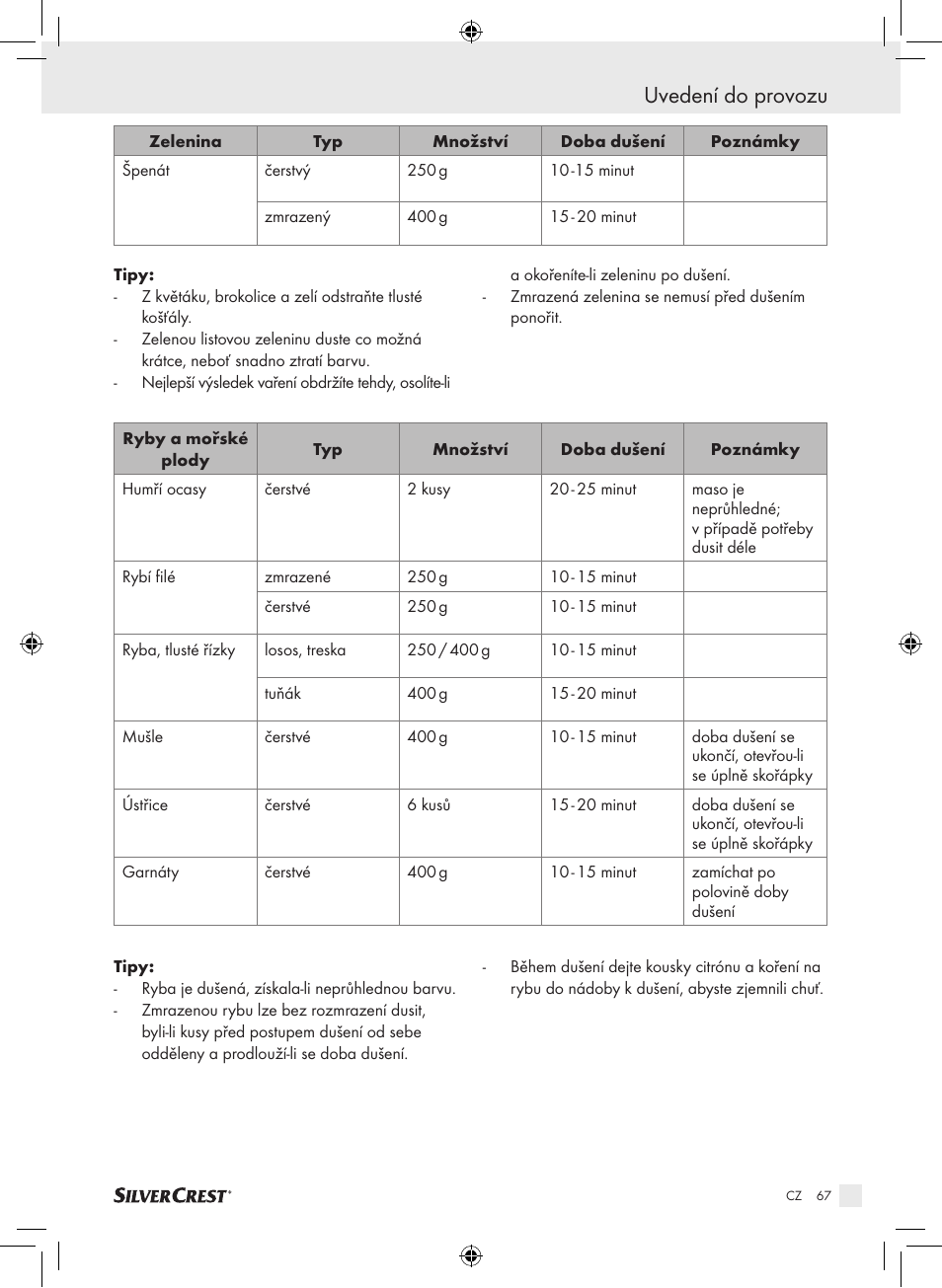 Uvedení do provozu | Silvercrest SDG 800 A1 User Manual | Page 65 / 83