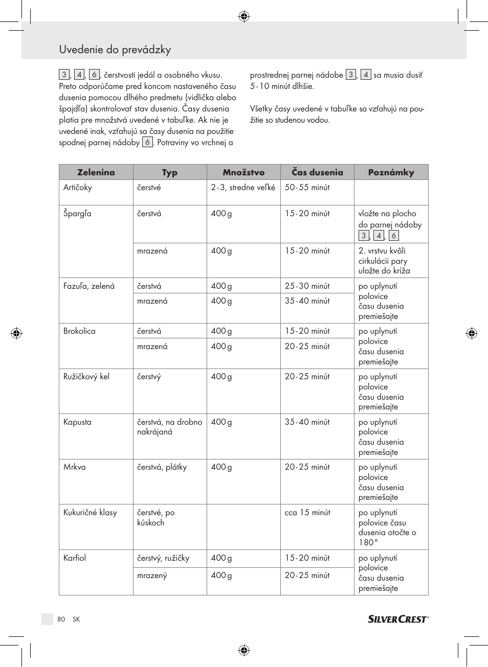 Uvedenie do prevádzky | Silvercrest SDG 800 A1 User Manual | Page 78 / 83