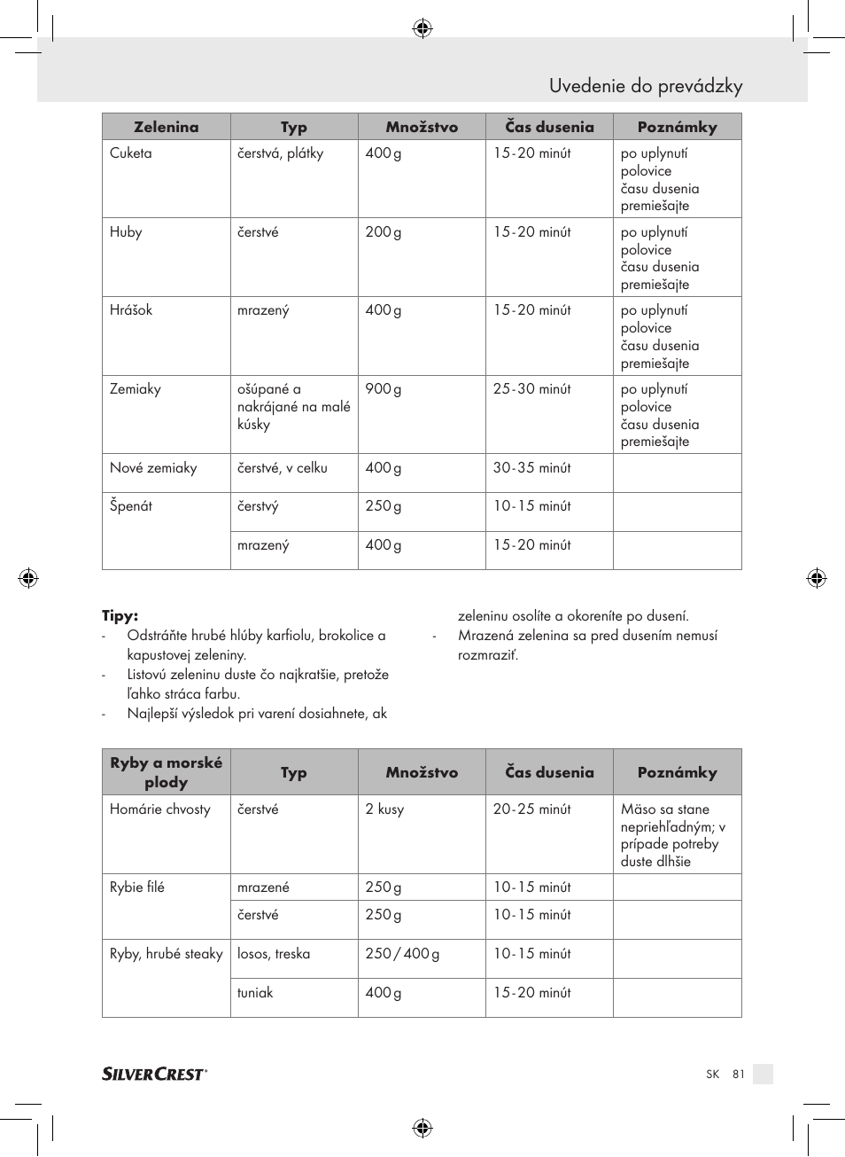 Uvedenie do prevádzky | Silvercrest SDG 800 A1 User Manual | Page 79 / 83